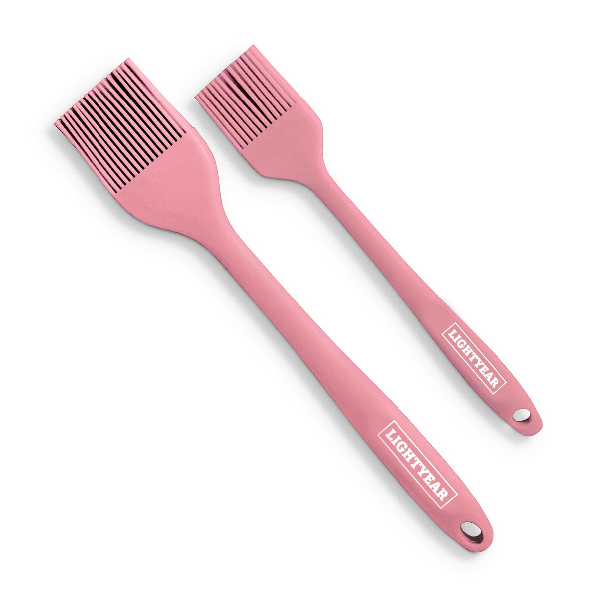 Lightyear silicone basting brush set in pink ensures even sauce application.
