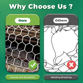 LiGuVCY galvanized iron poultry netting with 2-inch holes for safe containment.