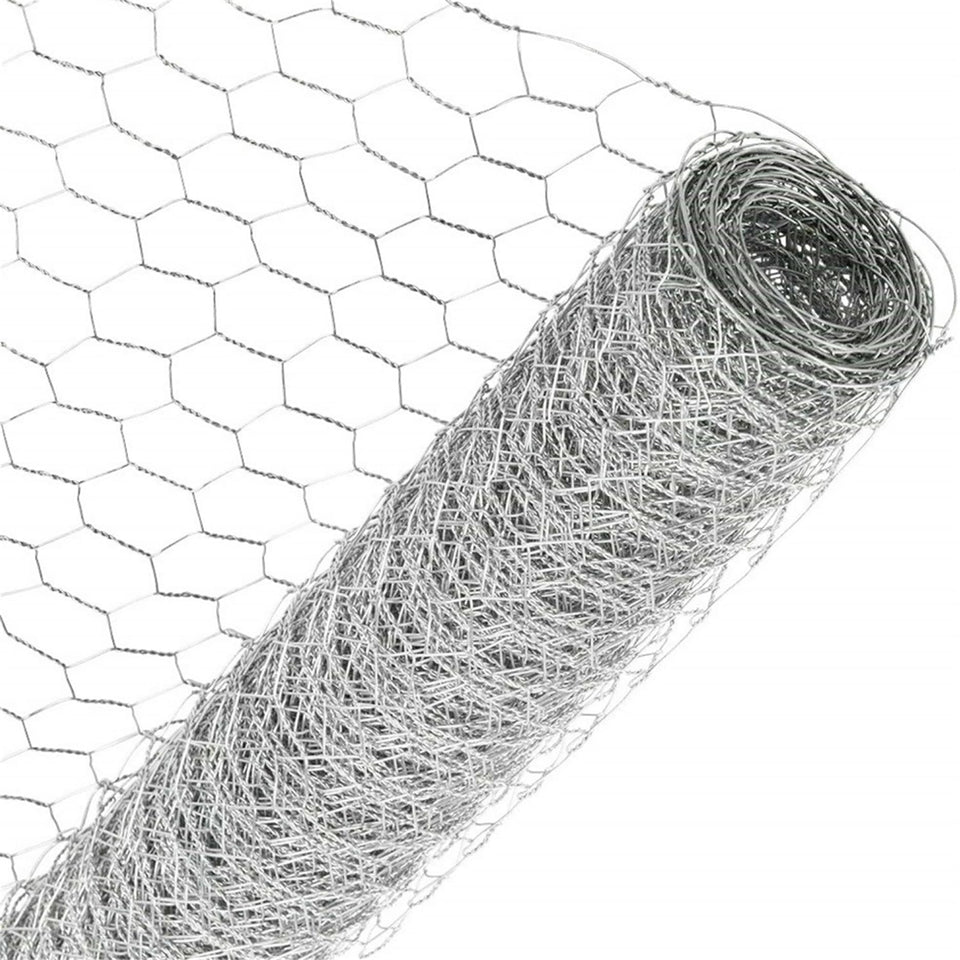 LiGuVCY hexagonal poultry netting in silver provides durable protection and airflow.