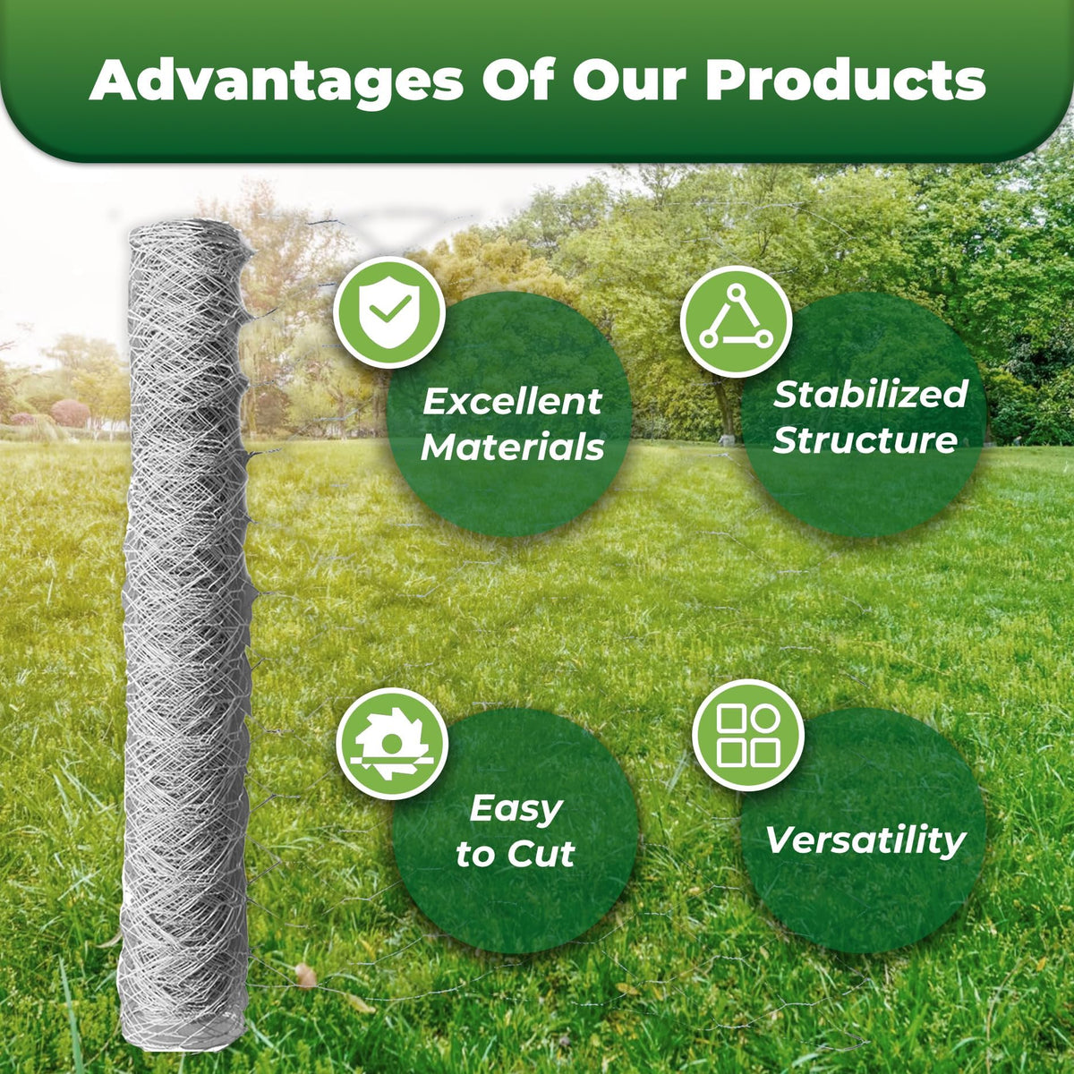 LiGuVCY poultry fencing protects crops and small animals from wildlife.
