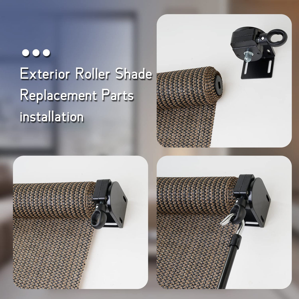 Lihopefe roller blind bracket end cap side view highlights sturdy hardware for outdoor use.