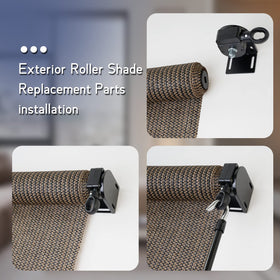 Lihopefe roller blind bracket end cap side view highlights sturdy hardware for outdoor use.