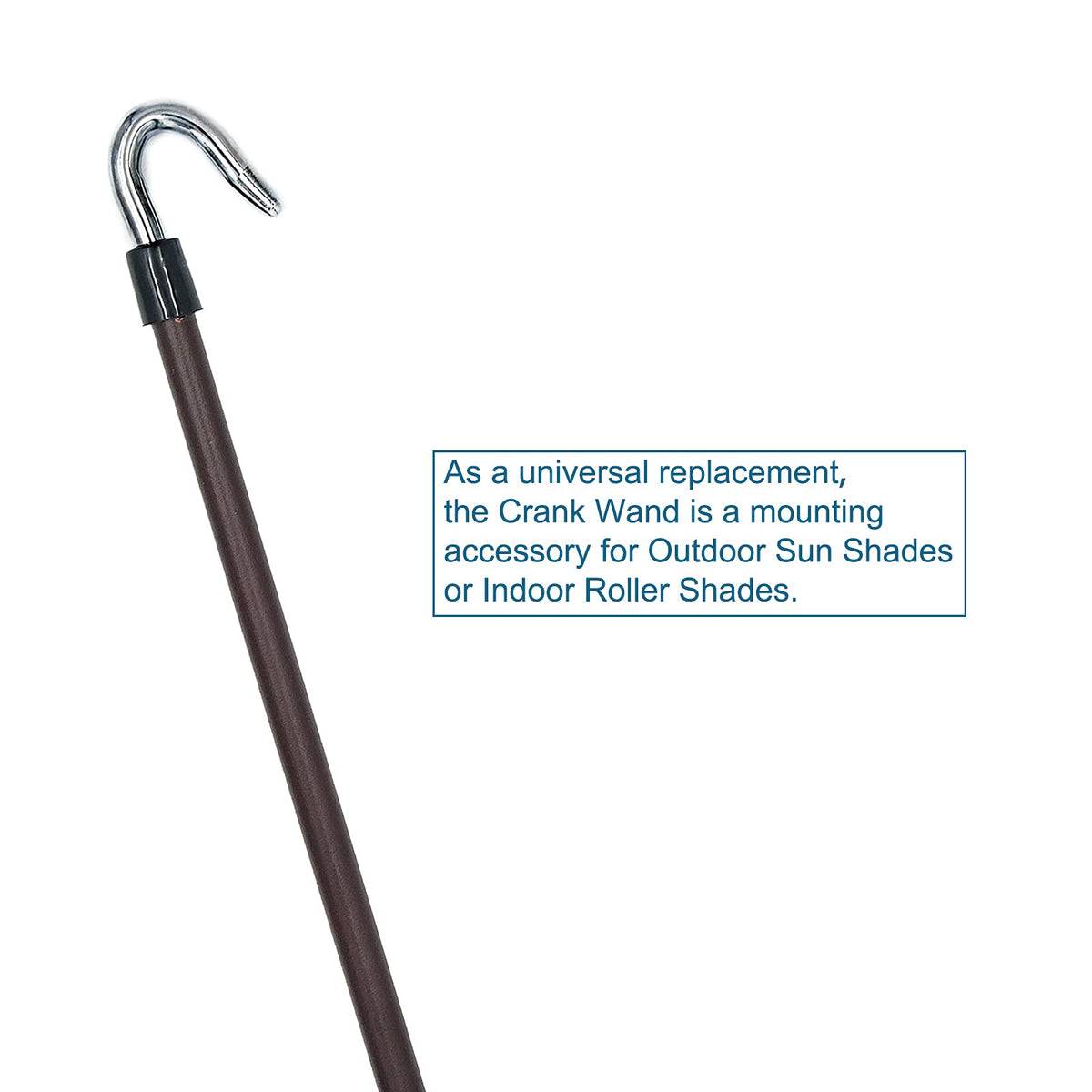 Lihopefe tool-free installation wand attached to shade hardware