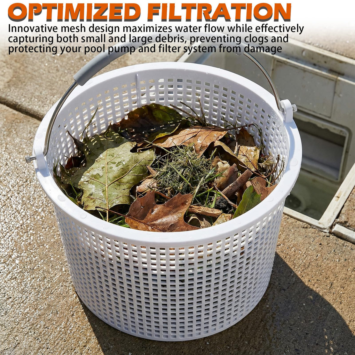 LikeLion basket full of debris demonstrates durability in tough weather.