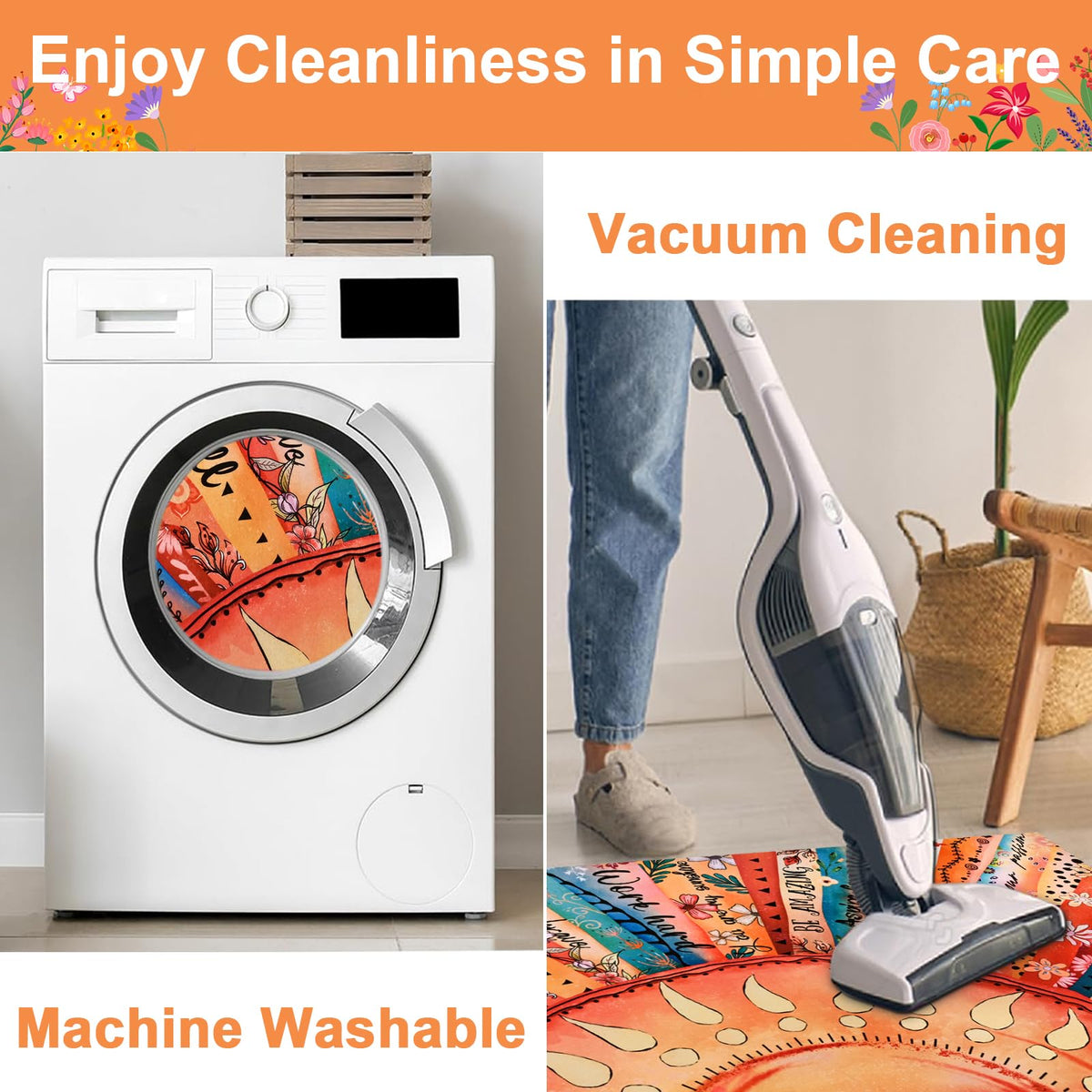 Likiyol easy-clean door mat stays vibrant after washing.