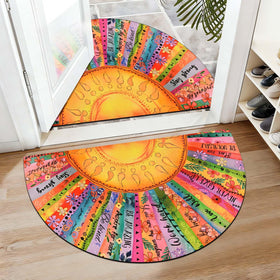 Likiyol floral boho door mat showcases vibrant colors for an inviting entry.