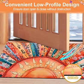 Likiyol non-slip rubber backing doormat stays flat and safe.
