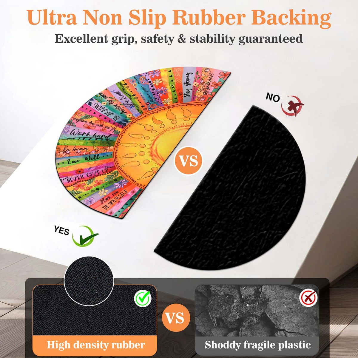 Likiyol nonslip back door mat stays in place even in high-traffic areas.