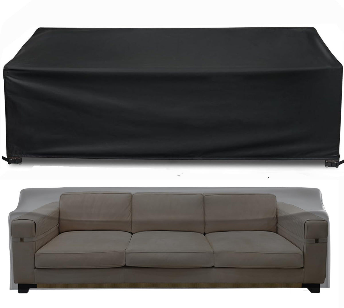 Likorlove outdoor couch cover waterproof shields patio sofa from rain and moisture.
