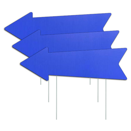 LIKOSEA blue arrow sign front view with stakes for outdoor directions