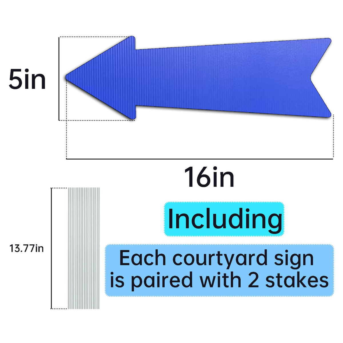 LIKOSEA blue arrow sign side view showing quick ground setup