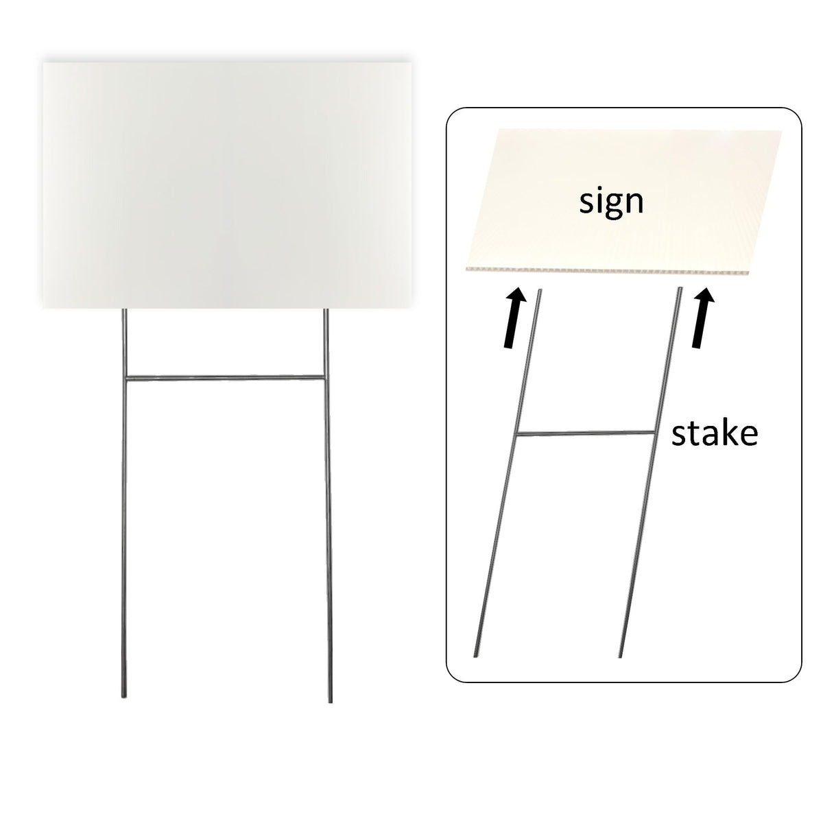 LIKOSEA H-stake fits 4mm or 5mm signs for reliable outdoor displays.