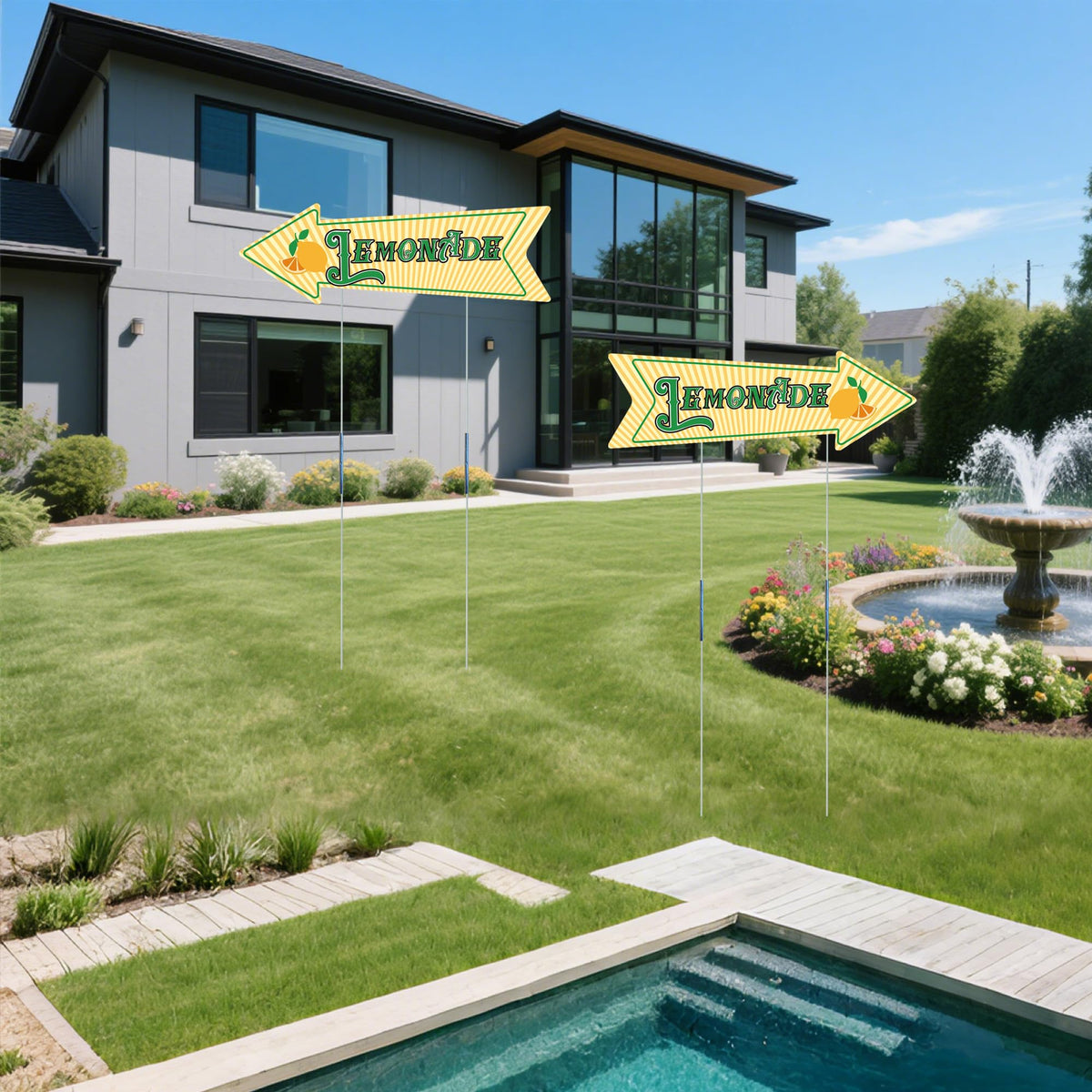 LIKOSEA lemonade sign set enhances curb appeal at yard sales and stands.