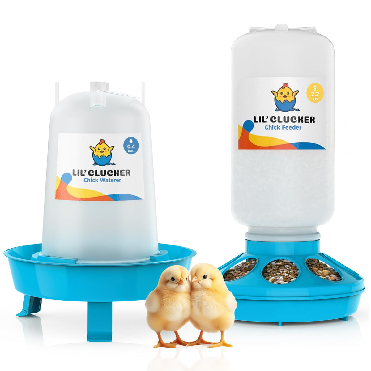Lil'Clucker Chick Feeder Blue 1L — compact, easy daily feeding for a growing brood.