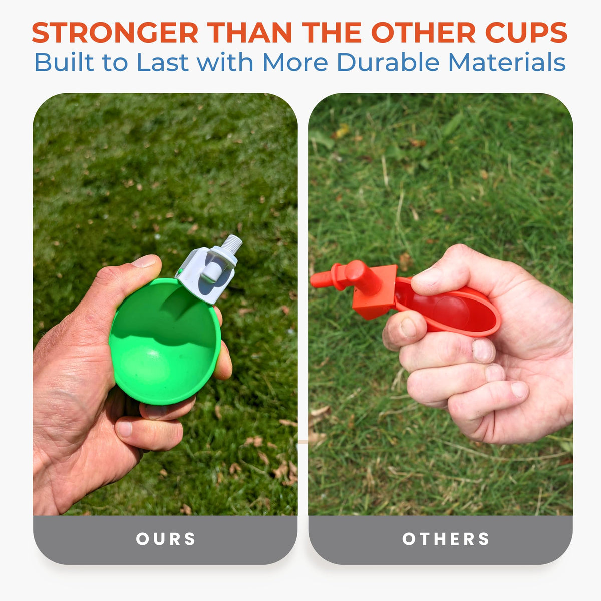 Lil'Clucker ducks, geese, and turkeys enjoy accessible water from cups