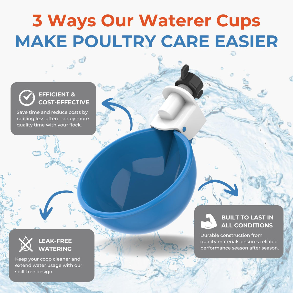 Lil'Clucker easy-install waterer design saves time in the coop.
