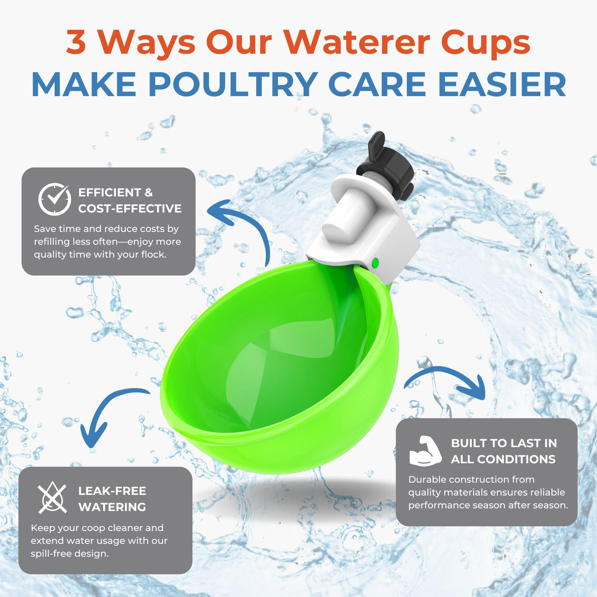 Lil'Clucker heavy-duty construction for long-lasting poultry hydration