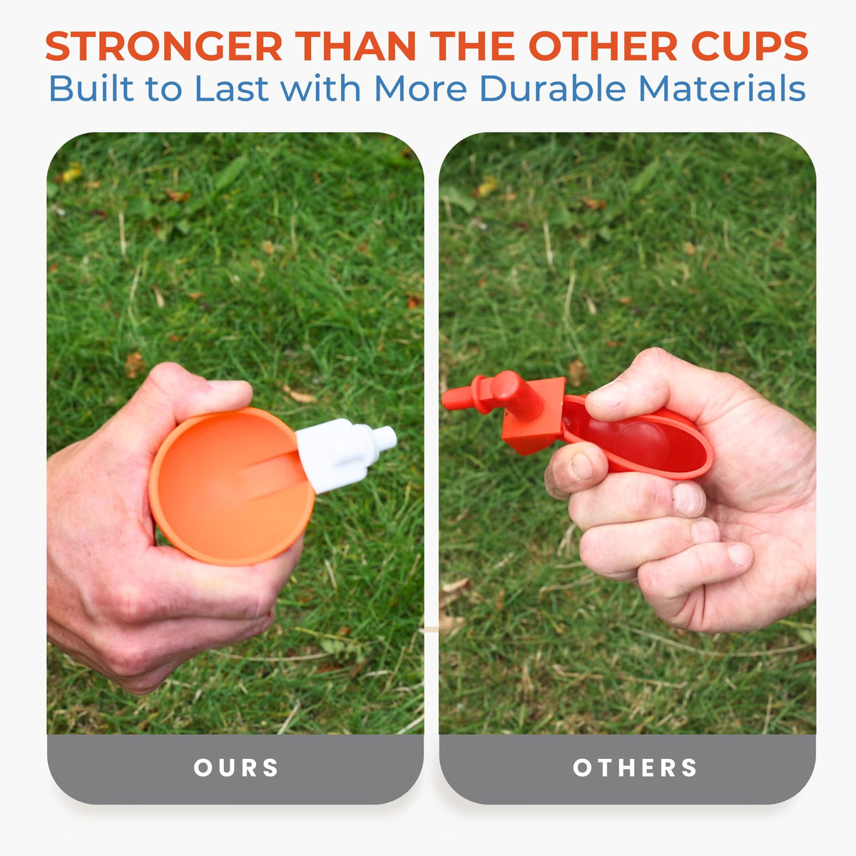 Lil'Clucker multi-species-waterer-use supports chickens, ducks and turkeys in one setup.