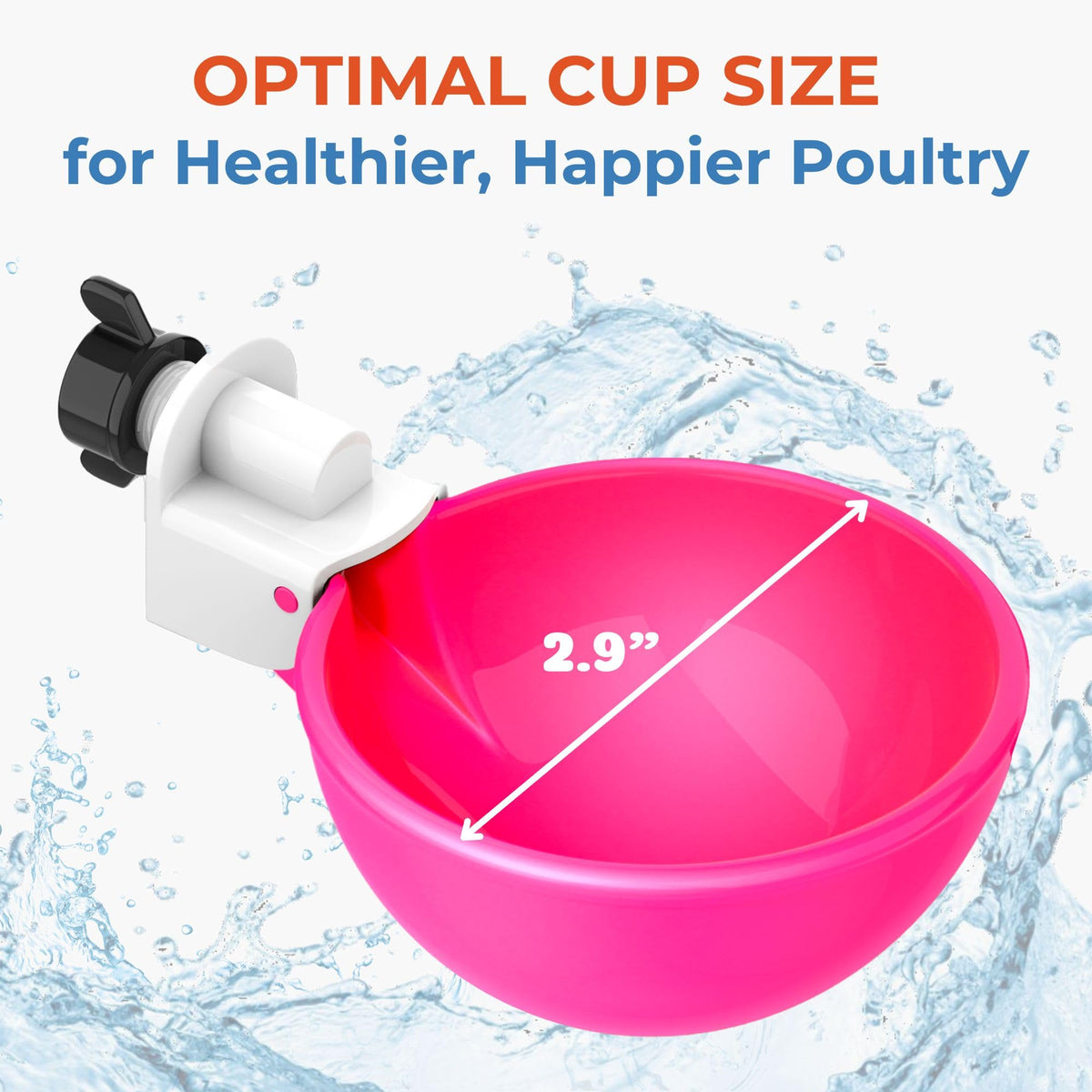 Ducks and geese drinking from Lil'Clucker pink cups in the yard