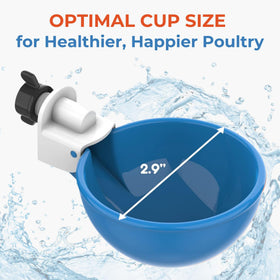 Lil'Clucker waterer cups for rabbits helping reliable access to water.