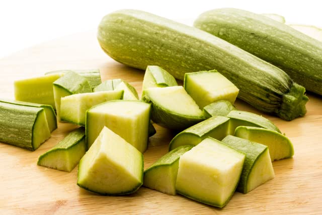 Liliana's Garden Summer Grey Stripe zucchini harvest shows slender skin and mild flavor.