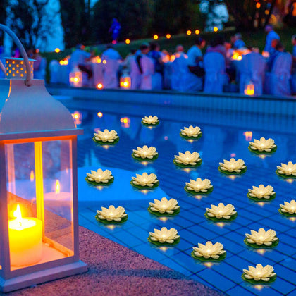Liliful lotus floating light water activated for pond ambience