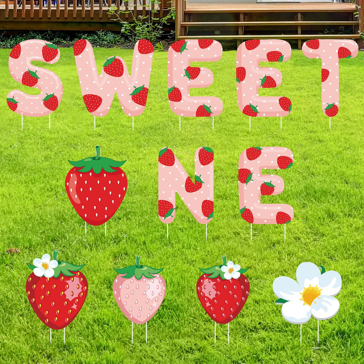 Liliful yard signs with included stakes install quickly for effortless party setup