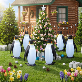 Liliful year-round penguin decor suitable for summer pool parties and winter decor.