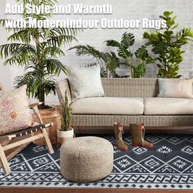 LILIOFFIC backyard rug grey, enhances spaces from balcony to garden with easy maintenance.