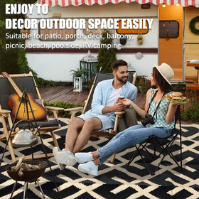 LILIOFFIC multiuse outdoor rug for patio, garden, and RV trips.