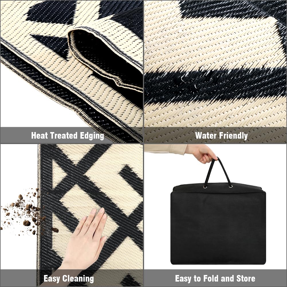 LILIOFFIC stain-resistant polypropylene rug ideal for high-traffic outdoor areas.