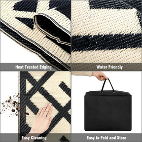 LILIOFFIC stain-resistant polypropylene rug ideal for high-traffic outdoor areas.