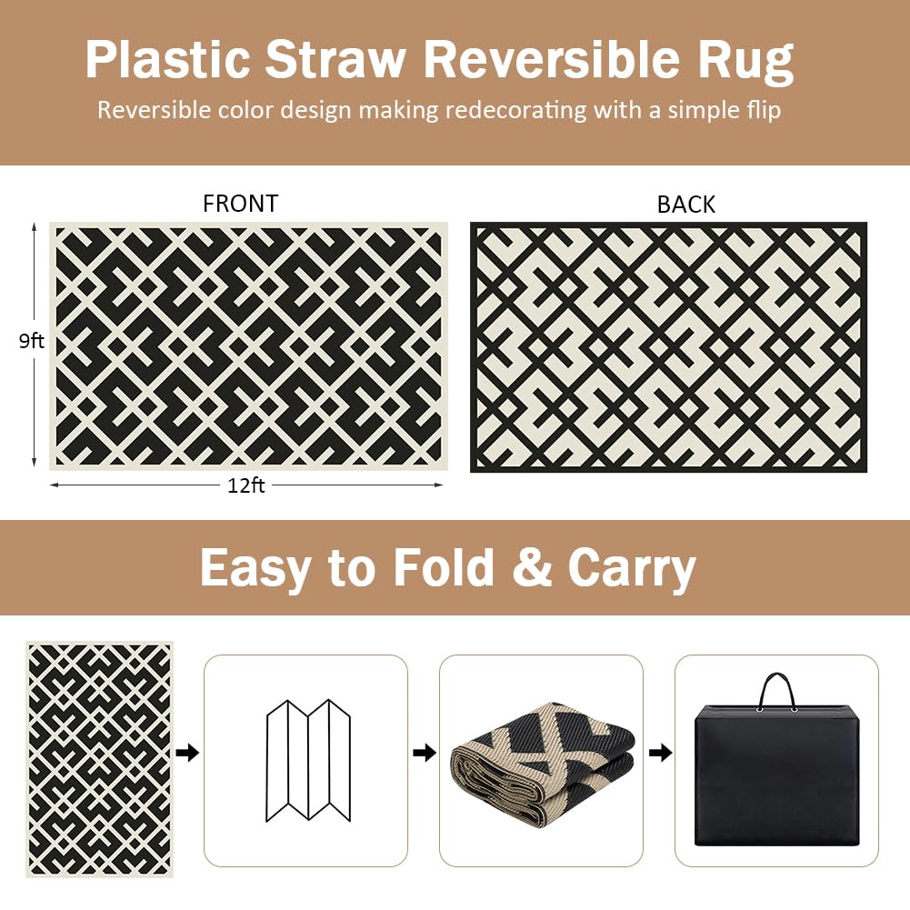 LILIOFFIC reversible outdoor carpet offering two looks for quick refresh.