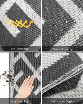 LILIOFFIC waterproof patio mat ready for sun or rain