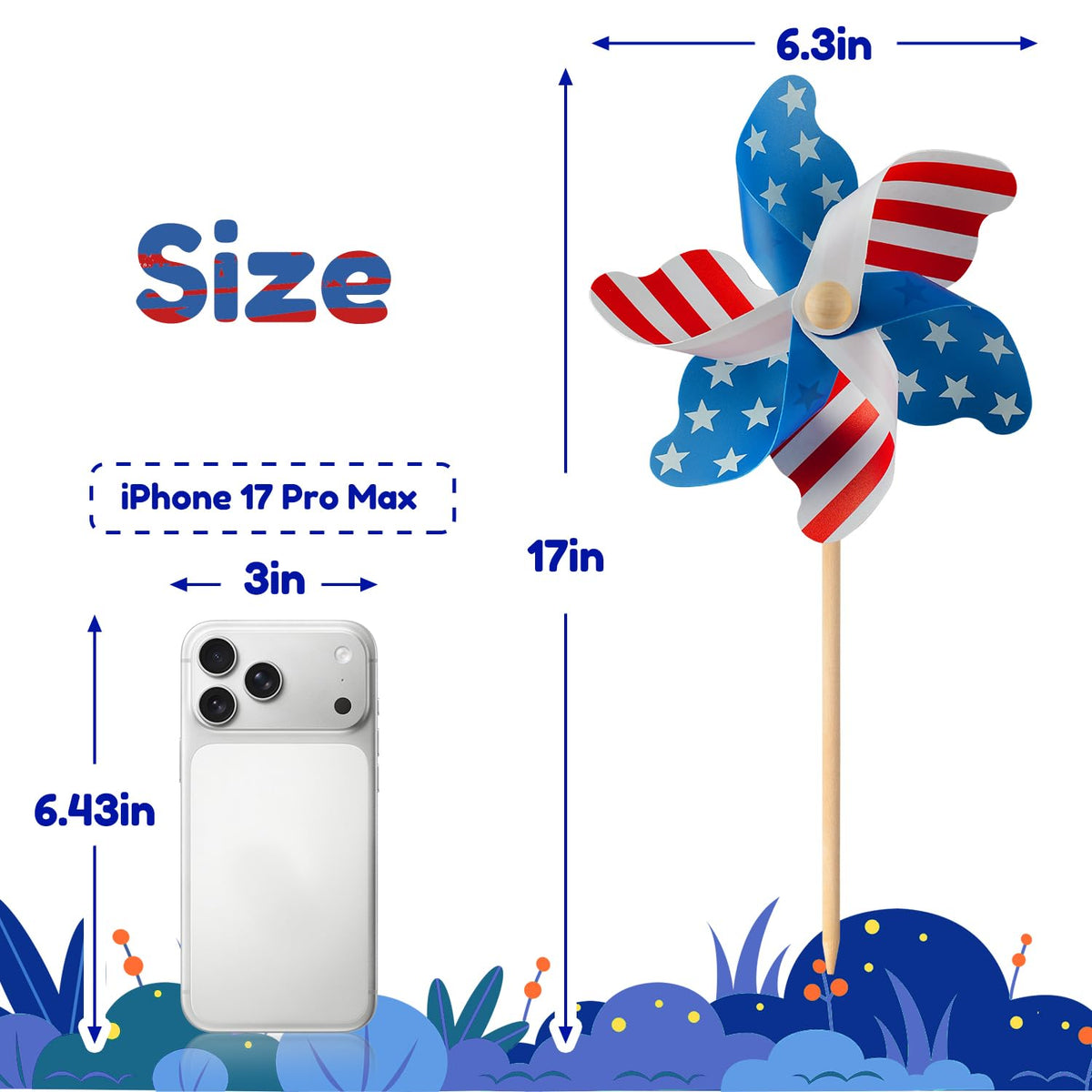 lilLittle patriotic pinwheels no-assembly feature for quick setup in gardens