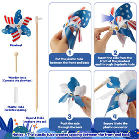 lilLittle 17-inch high pinwheels catching breeze for yard accents