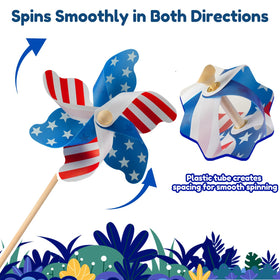 lilLittle pinwheels with sturdy wooden poles for durable outdoor use