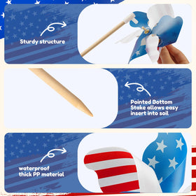 lilLittle patriotic pinwheels are waterproof and dustproof for seasons of outdoor fun