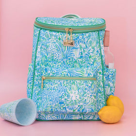 Lilly Pulitzer cooler showing side pocket for small essentials and accessibility.