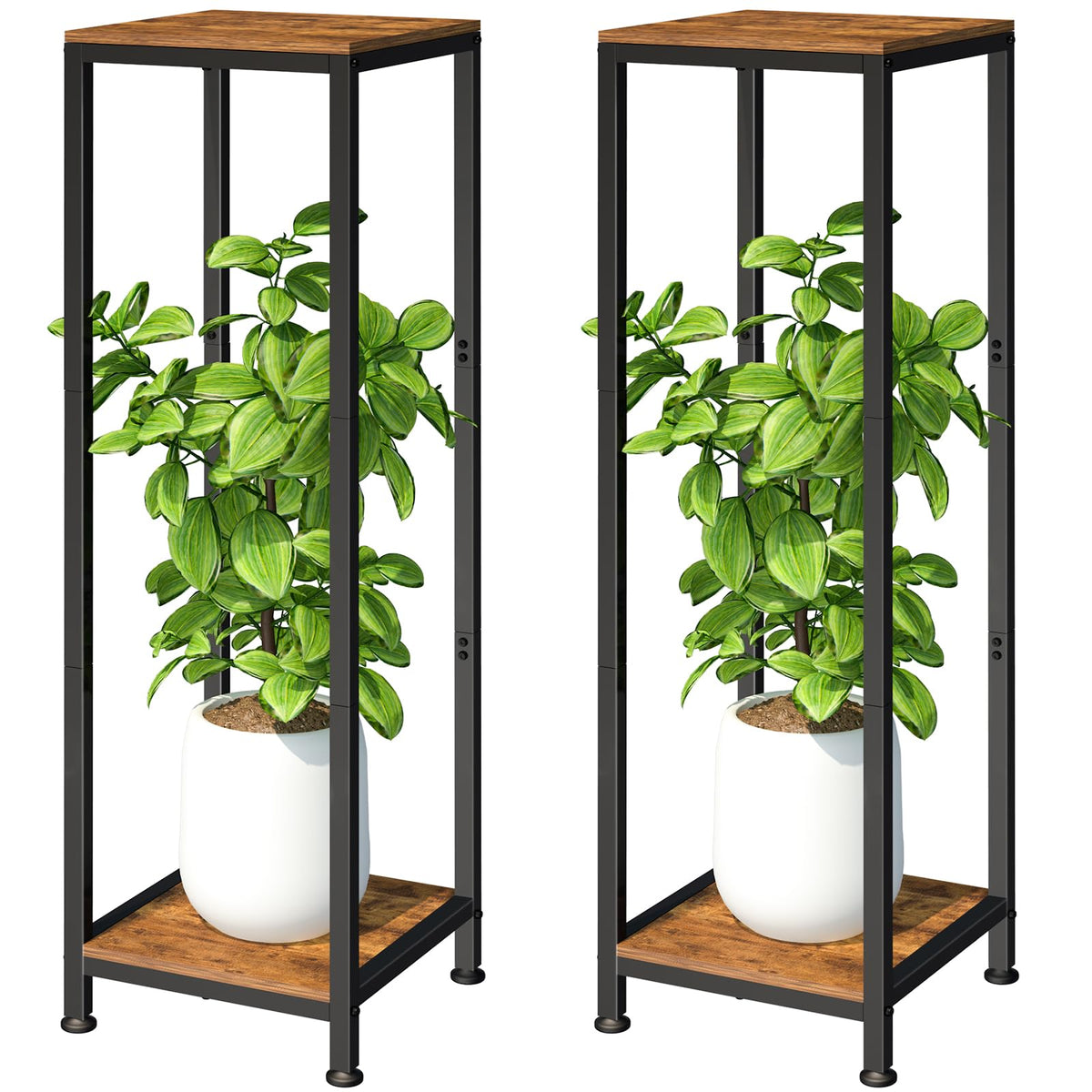 Lilybud Lily 2-Pack extra tall plant stand supports tall plants in living rooms.