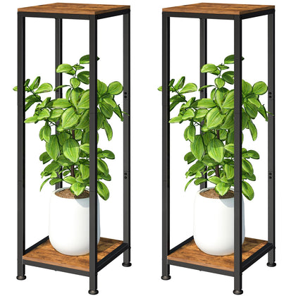 Lilybud Lily 2-Pack extra tall plant stand supports tall plants in living rooms.
