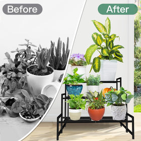 Lilybud garden deck display featuring plants on multiple tiers