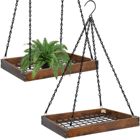 Lilybud plant hanger close-up shows sturdy wood frame for lasting indoor use.