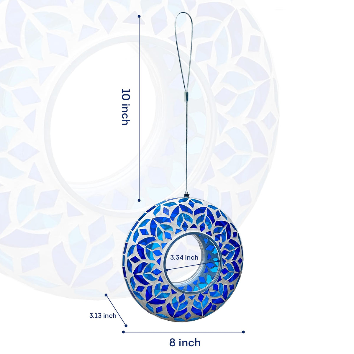 Lily's Home 10-inch wire hanging bird feeder offers easy installation in trees or hooks.