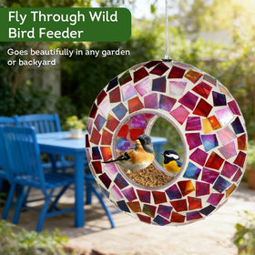 Lily's Home 6-inch diameter feeder suits patios and gardens, holding a cup of seed.