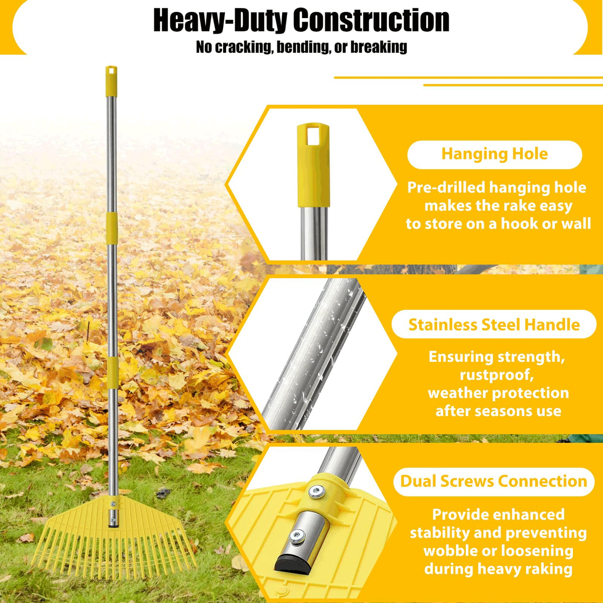 Lilyvane 45-inch handle with rust-resistant steel for long life.