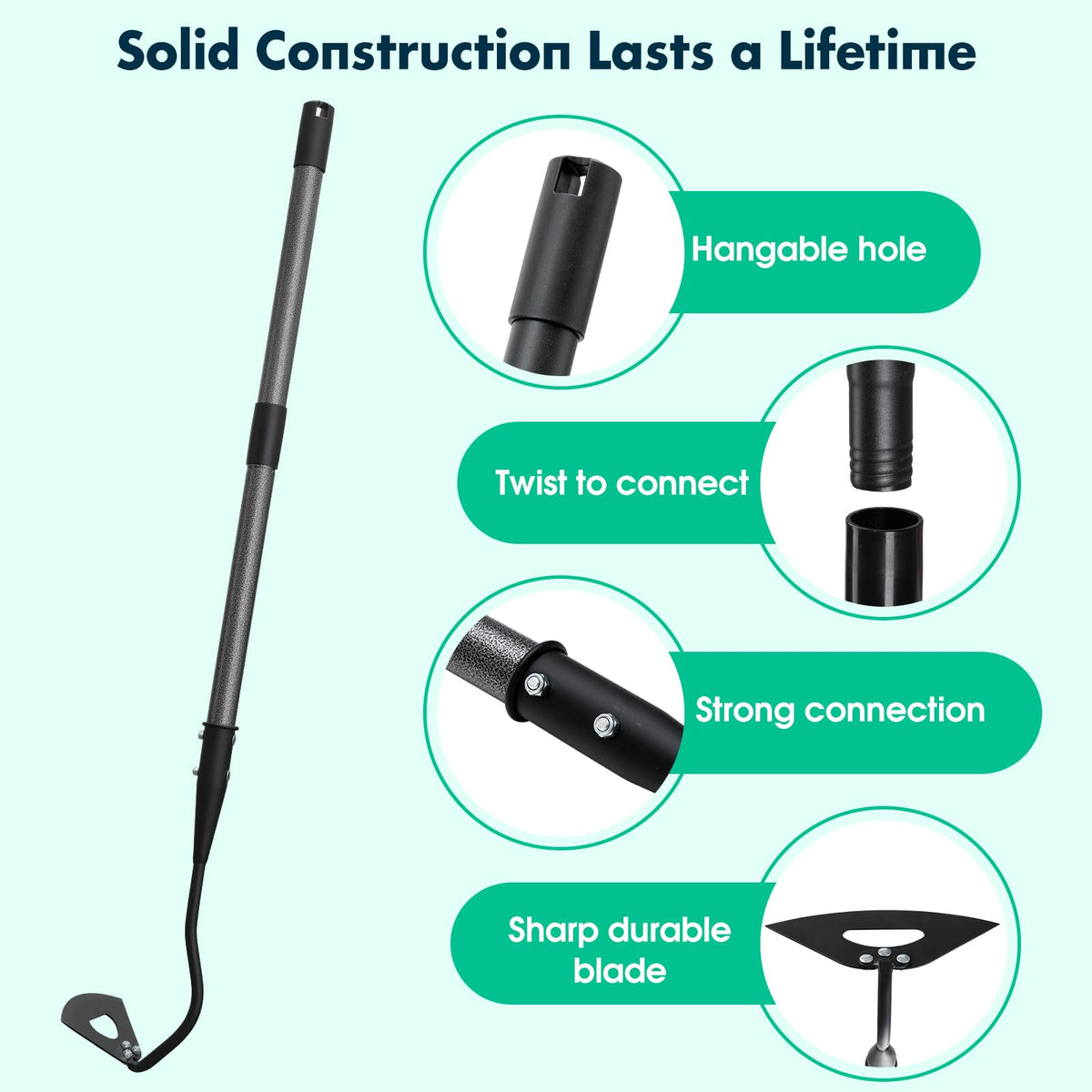 Lilyvane adjustable-length garden hoe extensions for custom reach