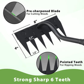 Lilyvane carbon steel weeder with sharp blade for tough overgrowth.