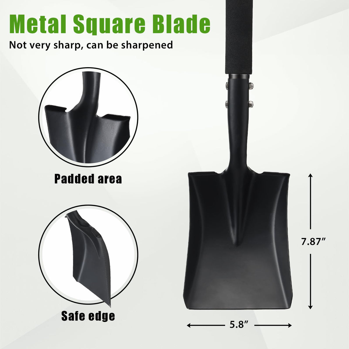 Lilyvane compact shovel with built-in foot pad for leverage.