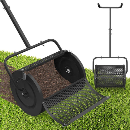 Lilyvane compost spreader 24-inch basket for even lawn distribution.